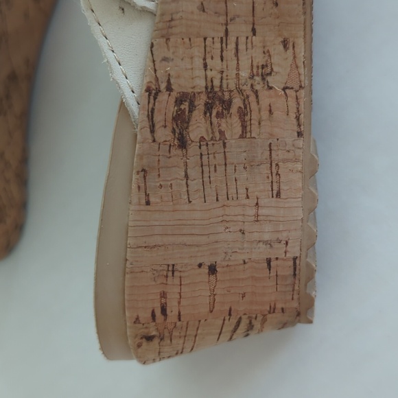 Crocs Open Toe Cork Wedge Strappy Slide Sandal 8 Creamy Beige Tan - Picture 9 of 16